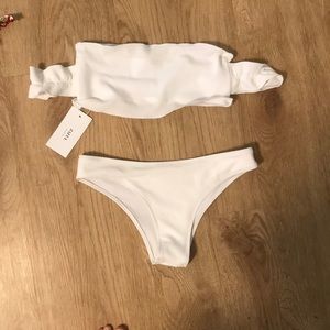 White bandeau bikini